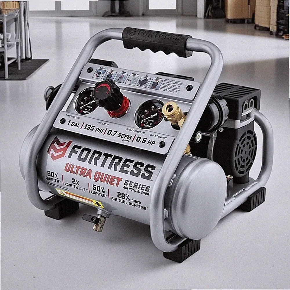 1 Gallon Jobsite Air Compressor 135 PSI Ultra Quiet Portable Oil Free Compressor