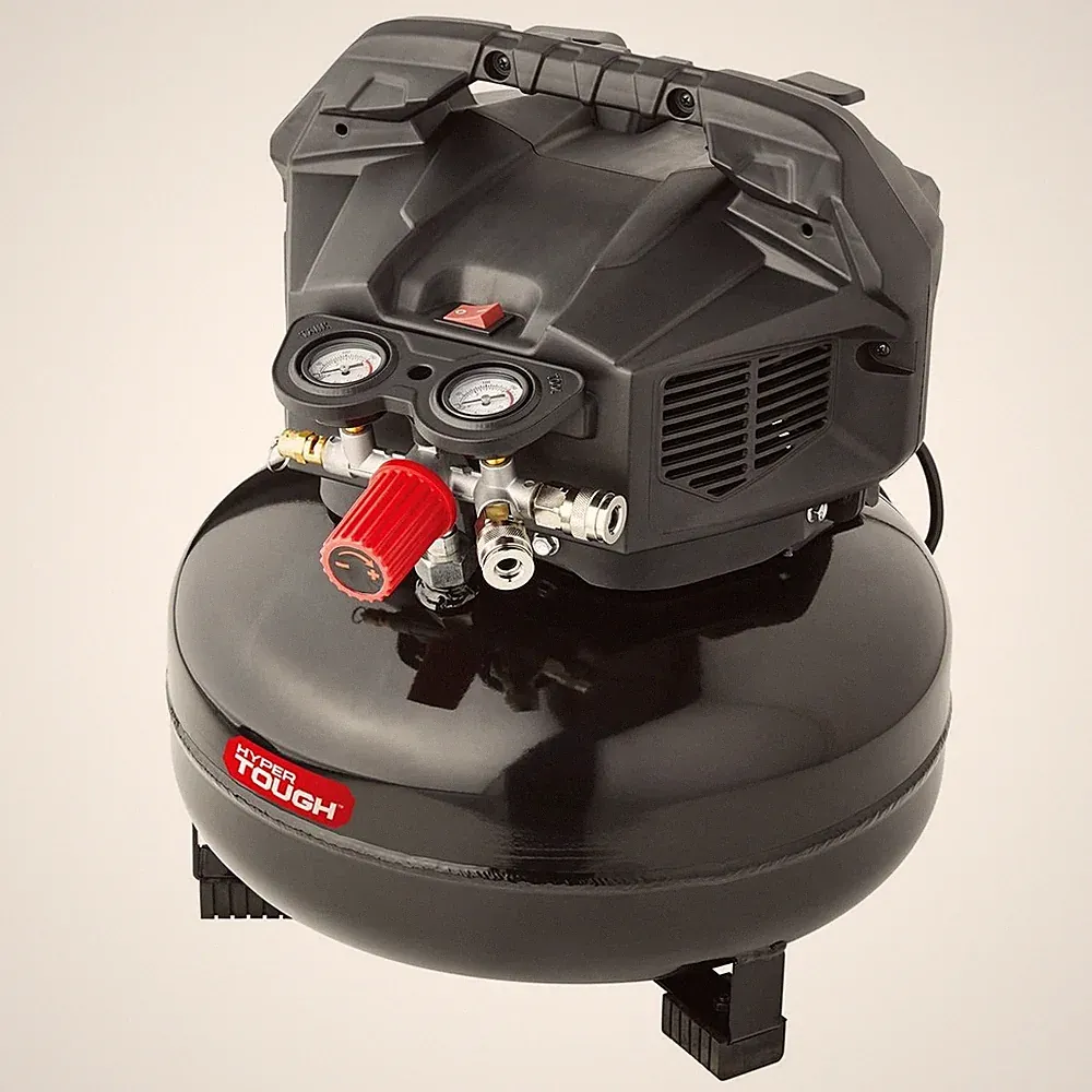 Hyper Tough VACW1523BEMG 6 Gallon Oil Free Pancake Air Compressor, 150 PSI™
