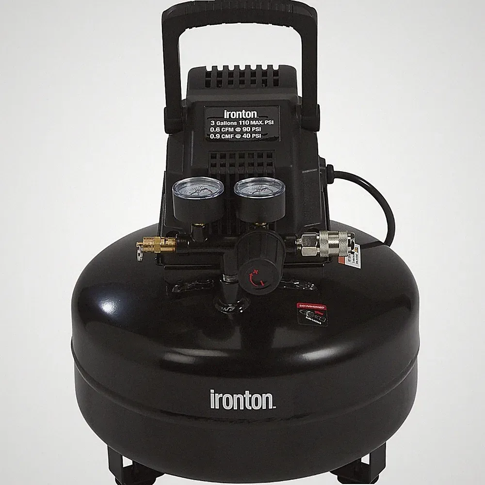 Oil-Free Pancake Air Compressor, 0.3 , 3 Gallon Tank, 110 PSI, 120V