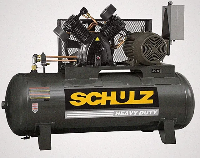 SCHULZ AIR COMPRESSOR 20HP 3-PHASE 120 GALLONS TANK 80 CFM 175 PSI