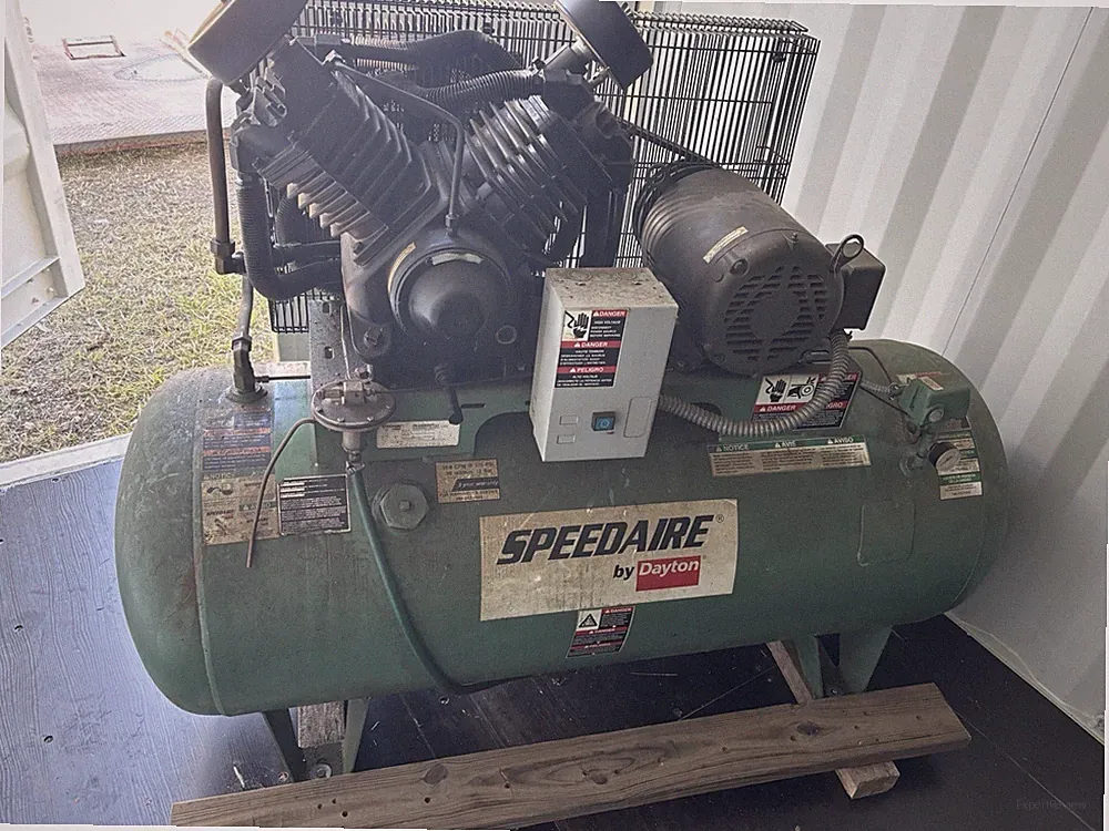 Speedaire Air Compressor Model 1WD74 10HP 3 Phase 120 Gallon Horizontal 34 CFM