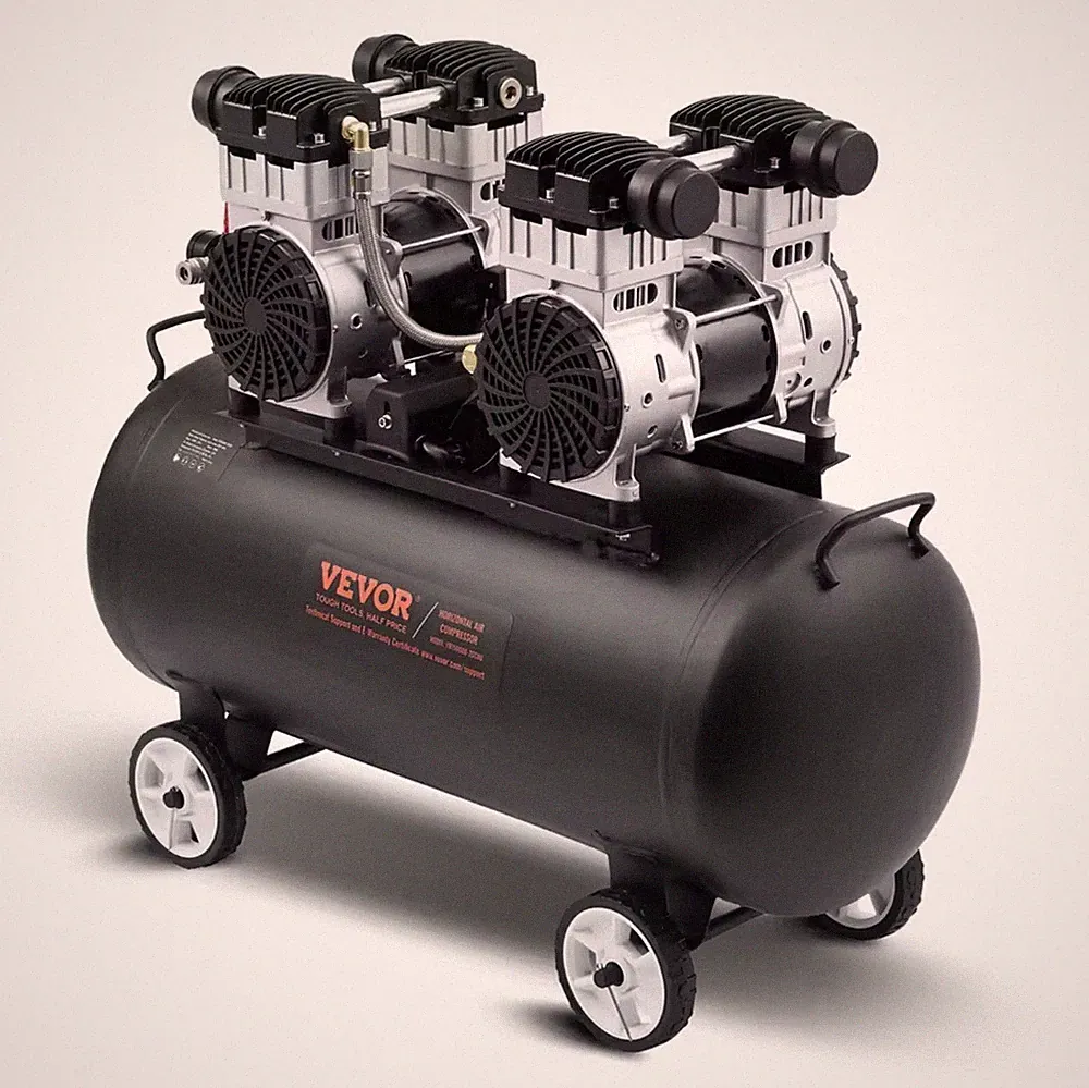 VEVOR Ultra Quiet Air Compressor 6.6 Gallon Oil Free Air Compressor 1hp 120PSI